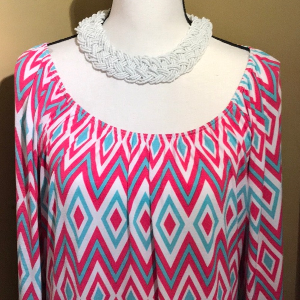 NWT PERFECTLY PRISCILLA Chevron Polyester Dress